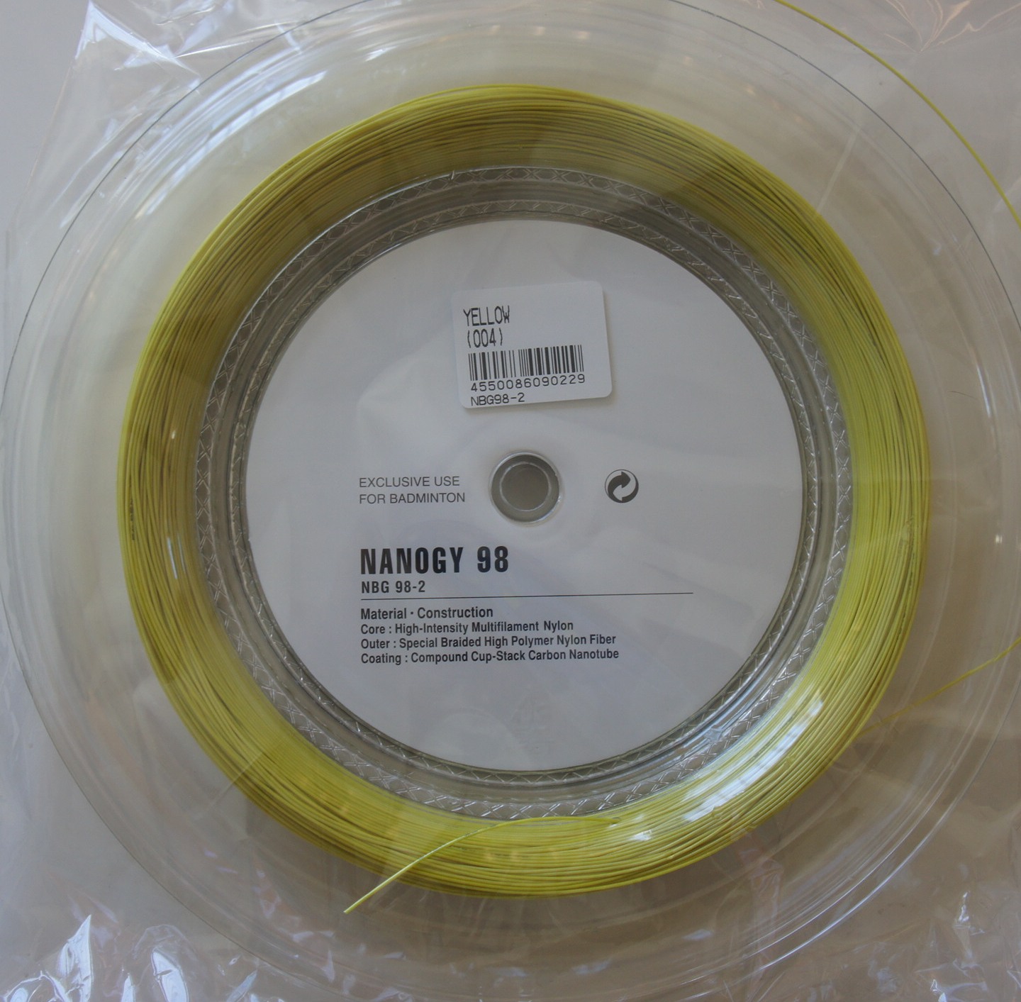 YONEX Nanogy 98 NBG98 Badminton Coil String, 200 m, Yellow ...