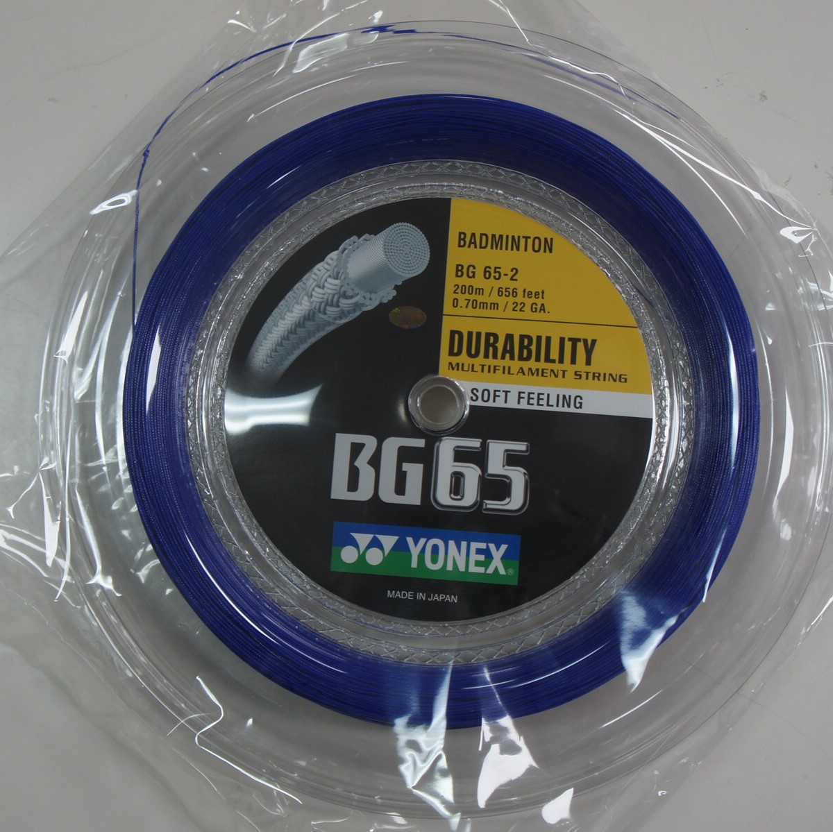 Yonex BG65 Badminton String 0.70mm Royal Blue 200m 