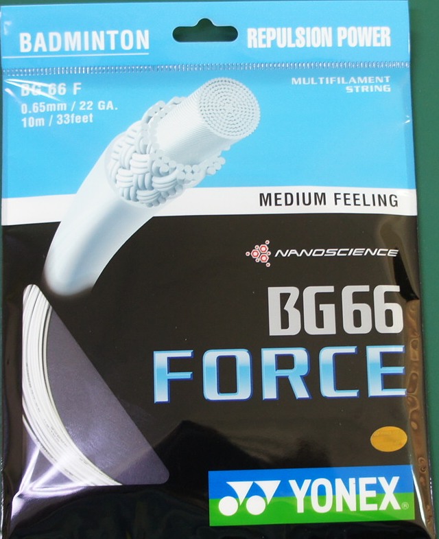 YONEX BG66 Force String, White Colour (5 PACKS)