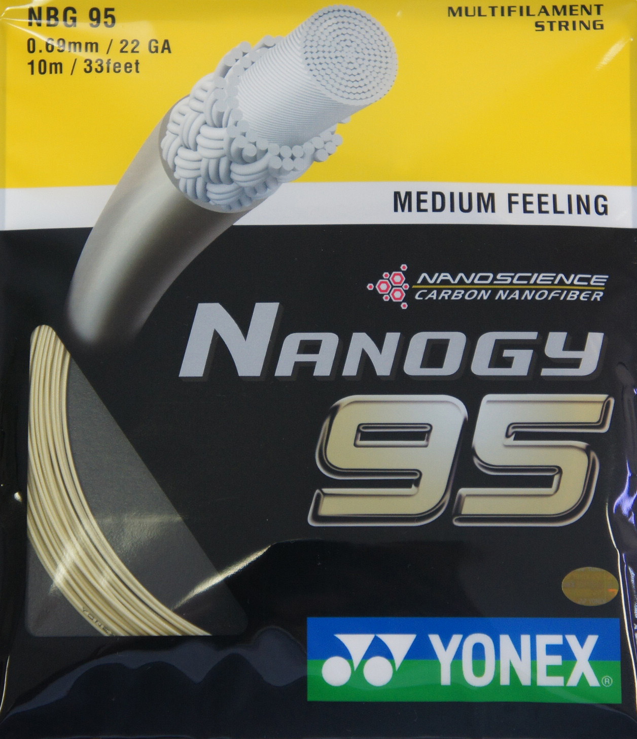 YONEX Nanogy 95 NBG95 String, Cosmic Gold (5 PACKS)