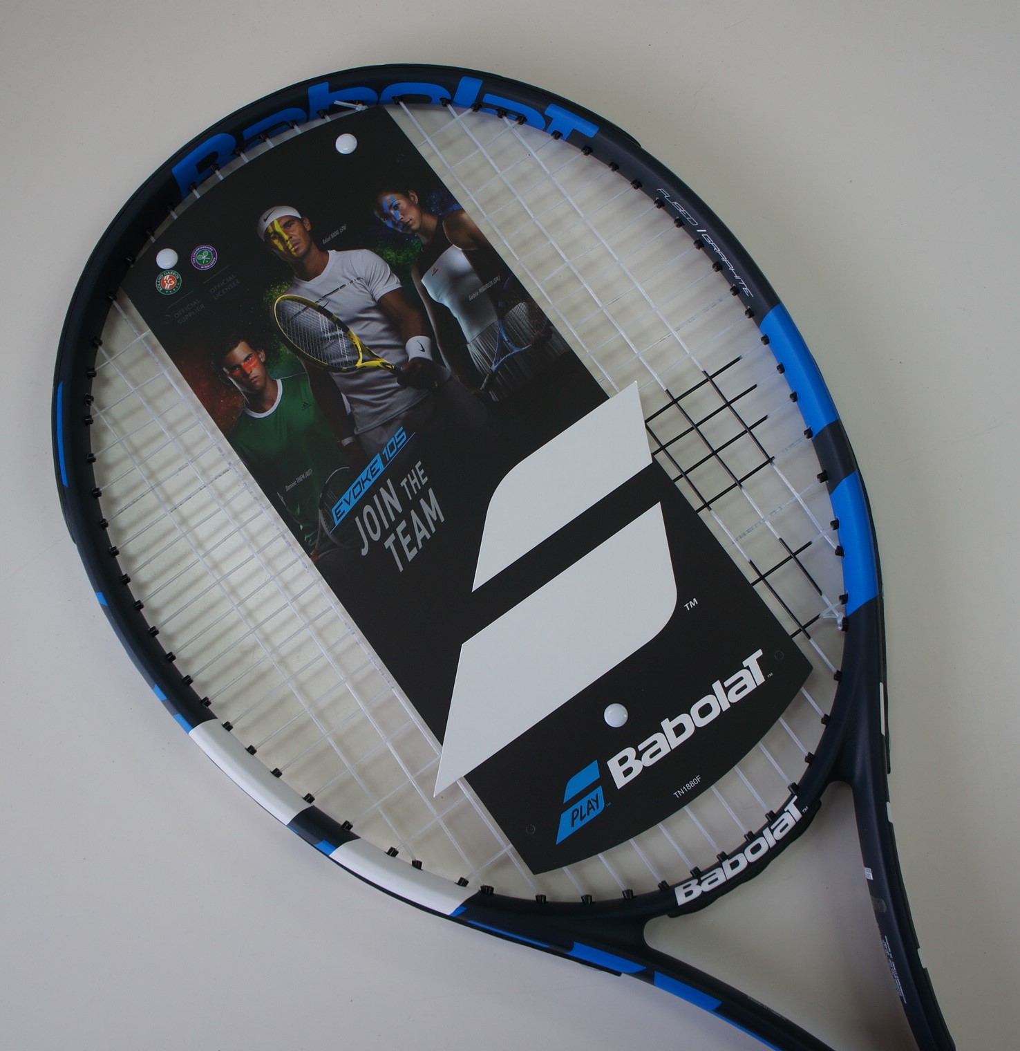 2019 New Blue 4-1/4" Grip 2 STRUNG BABOLAT Tennis Racquet EVOKE 105 